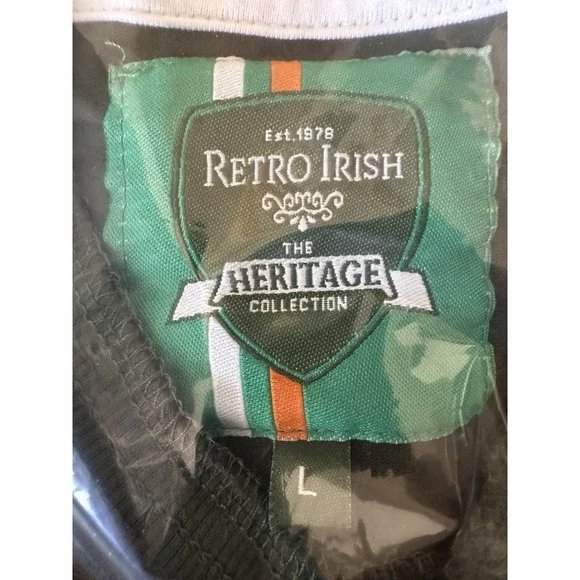 Retro Irish Heritage Collection 3-Button Henley Long Sleeve Shirt Mens L Green - Picture 5 of 10